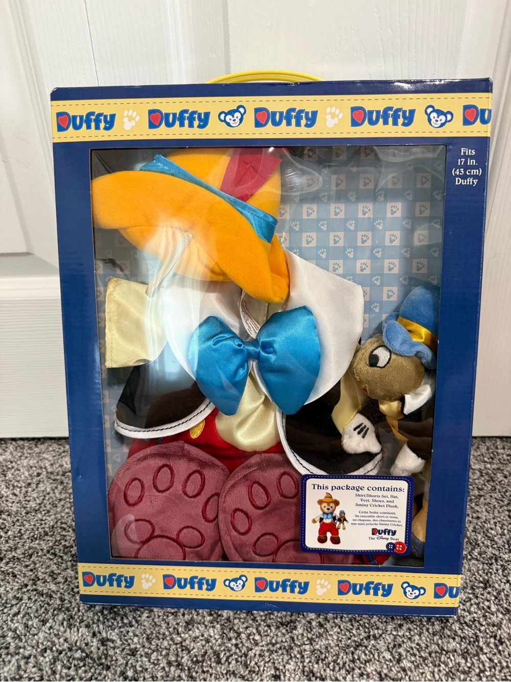 Disney Duffy Bear Pinocchio Costume Set w/ Cricket Plush